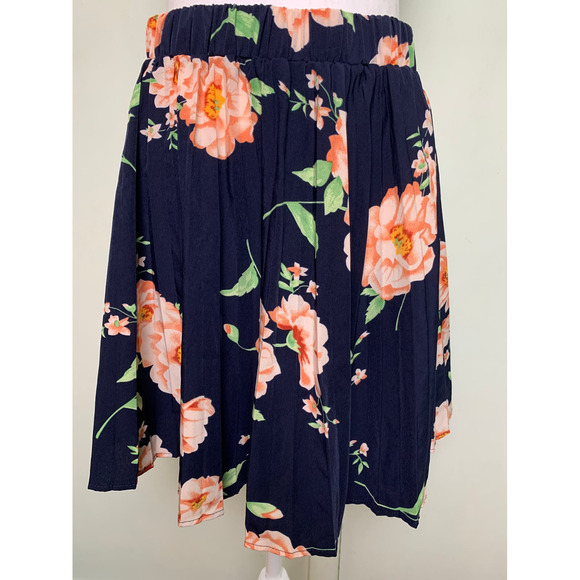 Gomorn Floral Skirt Pleated Flowy Pull On Elastic Waist Size XL - Picture 2 of 8